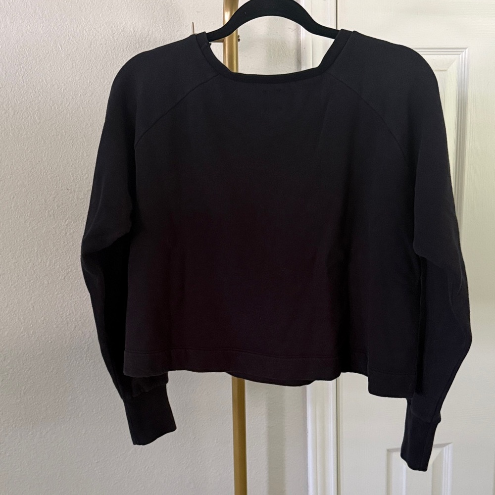 This is a black Zara TRF embroidered eagle sweatshirt. - Picture 4 of 5